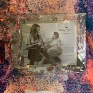 💜 Etched Glass 11x14 Picture Frame - Large Heats & Love Photo Display NWT